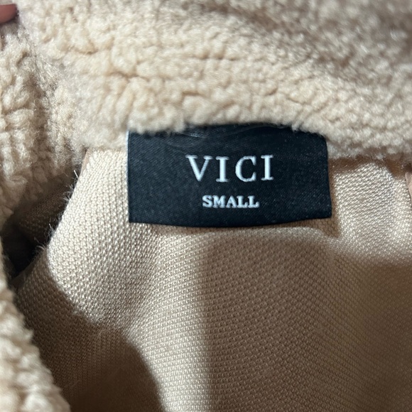 Vici Cream Teddy Jacket with Satin Accents - Picture 3 of 4